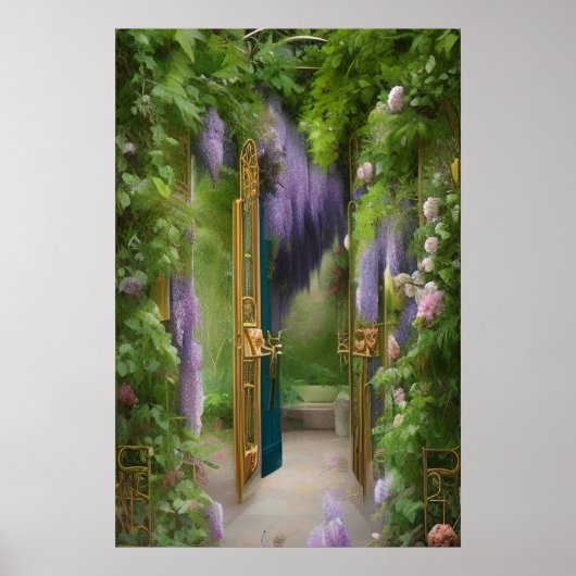 Garden Gate and Wisteria Poster (Vorne)