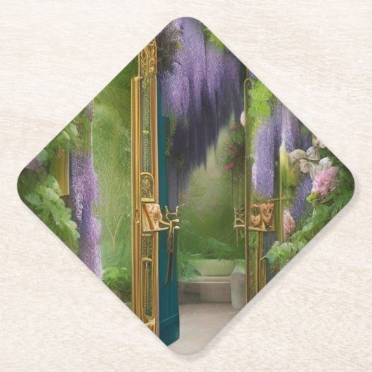 Garden Gate and Wisteria Untersetzer (Vorderseite)