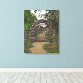 Garden Gate Wrapped Canvas Leinwanddruck (Insitu (Holzboden))