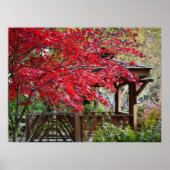 Garden Gazebo und Red Maple Blätter Poster (Vorne)
