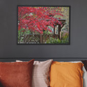 Garden Gazebo und Red Maple Blätter Poster