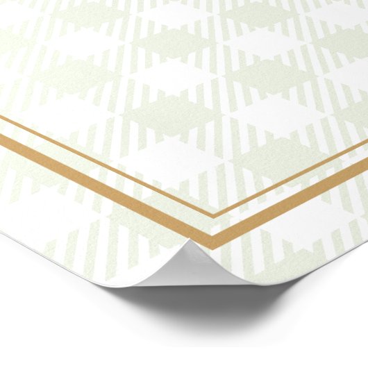 Garden Gingham Sage Gold Bridal Brunch Zeichen Poster (Ecke)