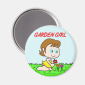 Garden Girl Magnet (Vorderseite/Rückseite)