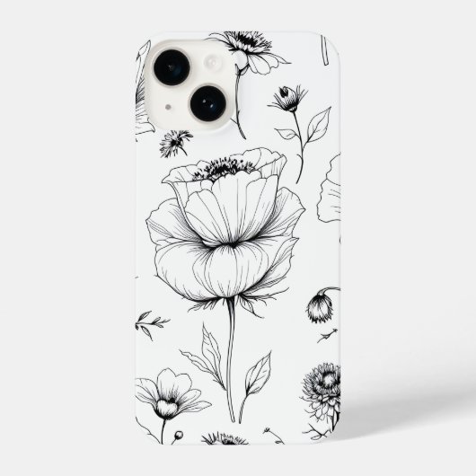 Garden Glam: Luxuriöse florale Telefonabdeckung iPhone Hülle (Rückseite)