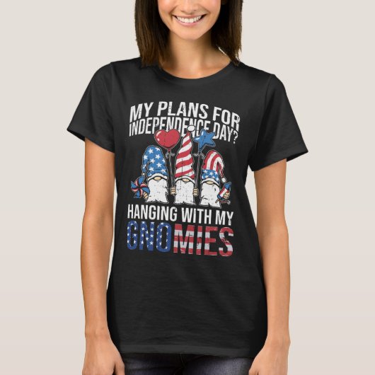 Garden Gnome 4th Of July Indipendence Day Gnome Ga T-Shirt (Vorderseite)
