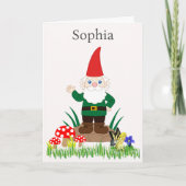 Garden Gnome Birthday Personalize Name Age Card Karte (Vorderseite)