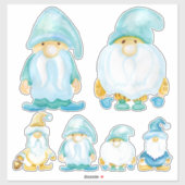 Garden Gnome Bros Wasserfarbe bemalt Kinderzimmer Aufkleber (Blatt)