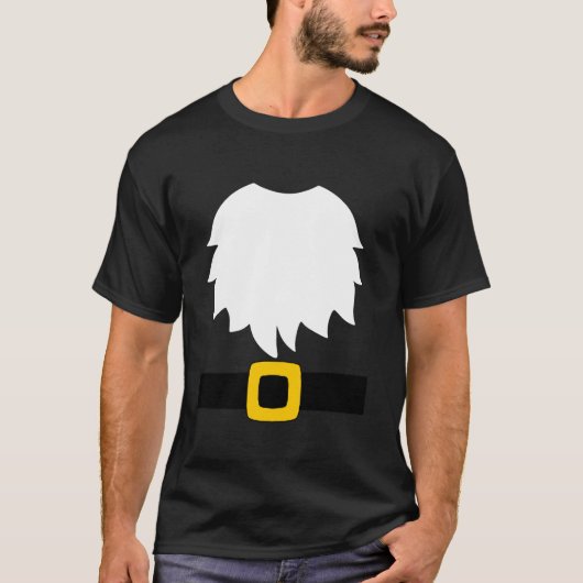 Garden Gnome Costume White Beard And Belt With Buc T-Shirt (Vorderseite)