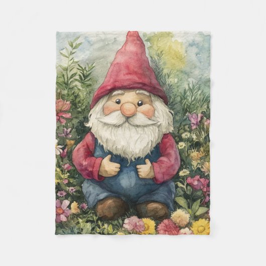 Garden Gnome Fleecedecke (Vorderseite)
