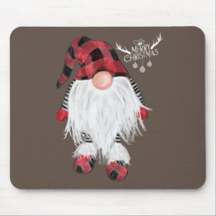 Garden Gnome Frohe Weihnachts Red Buffalo Kariert Mousepad