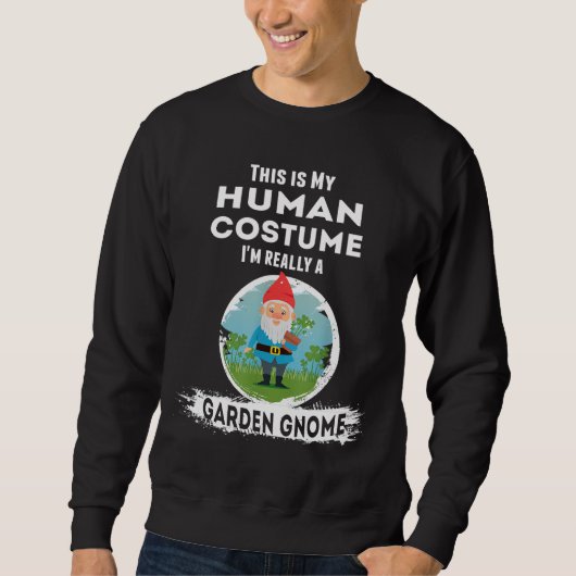 Garden Gnome Halloween Kostüm menschliche Kostüme Sweatshirt (Vorderseite)