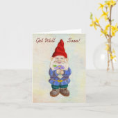Garden Gnome mit Blume gut Karte (Gelbe Blume)
