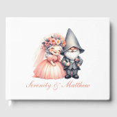 Garden Gnome Orange Rustic Woodland Wedding Gästebuch (Vorderseite)