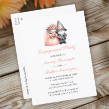 Garden Gnome Orange Woodland Engagement Party