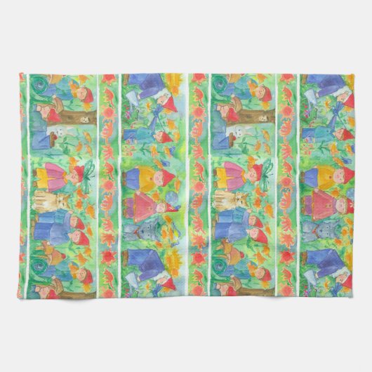 Garden Gnome Pixie Play Turtle Küchentuch (Horizontal)