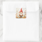 Garden Gnome Quadratischer Aufkleber (Tasche)