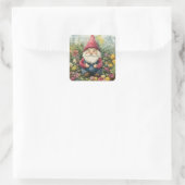 Garden Gnome Quadratischer Aufkleber (Tasche)