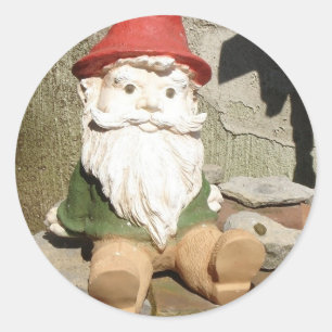 Garden Gnome Runder Aufkleber