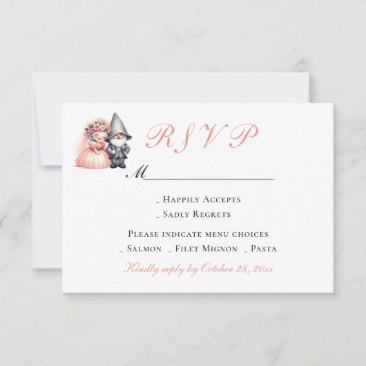 Garden Gnome Wedding RSVP | Orange Woodland Summer (Vorderseite)
