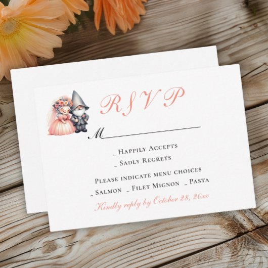 Garden Gnome Wedding RSVP | Orange Woodland Summer