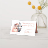 Garden Gnome Woodland Orange Wedding Table Escort Platzkarte (Vorderseite)