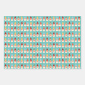 Garden Gnomes Blue Background Geschenkpapier Set (Vorderseite 2)