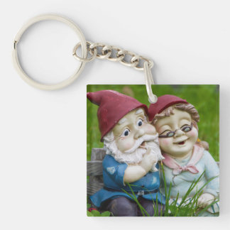 Garden Gnomes Couple Acrylic Schlüsselanhänger