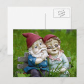 Garden Gnomes Couple Postcard Postkarte (Vorne/Hinten)