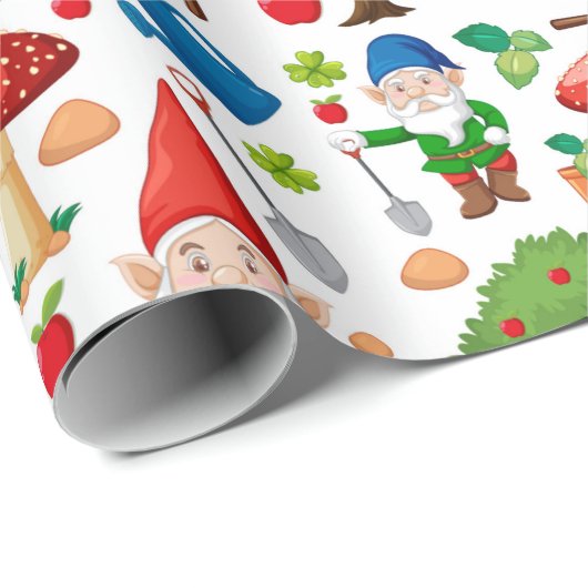 Garden Gnomes Geschenkpapier (Rolleneckpunkt)