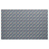 Garden Gnomes mit Blume Navy Blue Gemustert Stoff (Yard (91,4 cm))