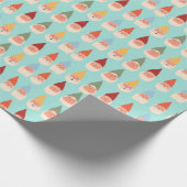Garden Gnomes Robin's Egg Blue Background Geschenkpapier (Ecke)