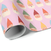 Garden Gnomes Rosa Hintergrund Geschenkpapier (Rolleneckpunkt)