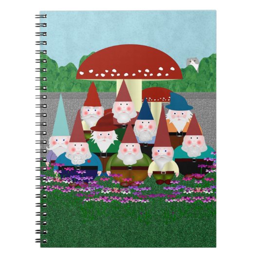 Garden Gnomes Spiral Notebook Notizblock (Vorderseite)
