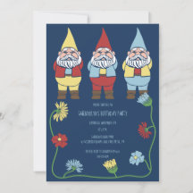 Garden Gnomes und Blume Custom Geburtstagsparty