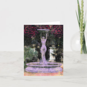 Garden Goddess ~ Blume Statue Malerei Feiertagskarte