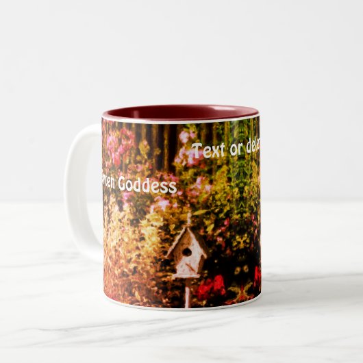 Garden Goddess Blumengarten Personalisiert Zweifarbige Tasse (Vorderseite Links)