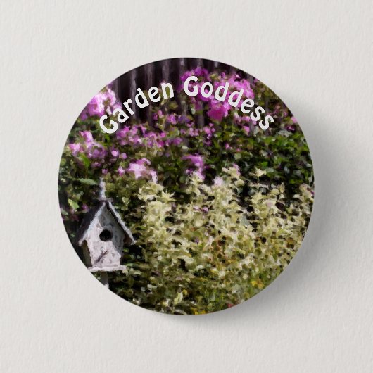 Garden Goddess Flower Garden Cute  Button (Vorderseite)