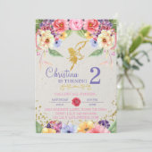 Garden Golden Fairy Geburtstag oder Dusche Einladu Einladung (Stehend Vorderseite)