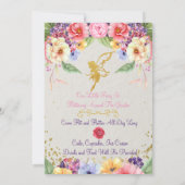 Garden Golden Fairy Geburtstag oder Dusche Einladu Einladung (Rückseite)