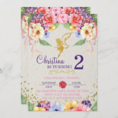 Garden Golden Fairy Geburtstag oder Dusche Einladu Einladung (Vorne/Hinten)