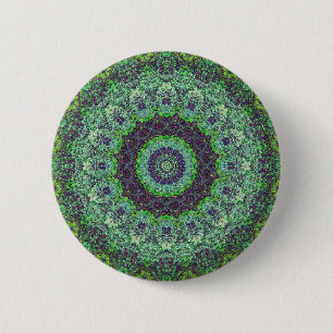 Garden Green Abstrakt Mandala Button