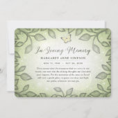 Garden Green Blätter SympathieDanke Butterfly Dankeskarte (Rückseite)