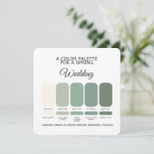 Garden Green & Cream Spring Wedding Palette Card Einladung (Stehend Vorderseite)