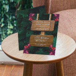 Garden Green Fern Blätter & florales Brautparty Einladung