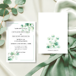 Garden Green Watercolor Eucalyptus Leaves Wedding Einladung