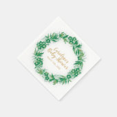 Garden Greenery Baby Dusche Napkin Grün und Gold Serviette (Ecke)