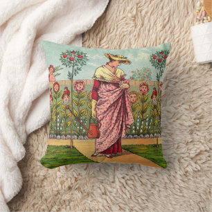 Garden Grow Blume Kunst, Dichtung und Musik Kissen