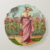 Garden Grow Blume Kunst, Dichtung und Musik Rundes Kissen (Rückseite)