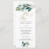 Garden Grüntöne Gay Wedding Program - Mr & Mr. Programm (Vorne/Hinten)