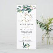 Garden Grüntöne Gay Wedding Program - Mrs & Mrs. Programm (Stehend Vorderseite)